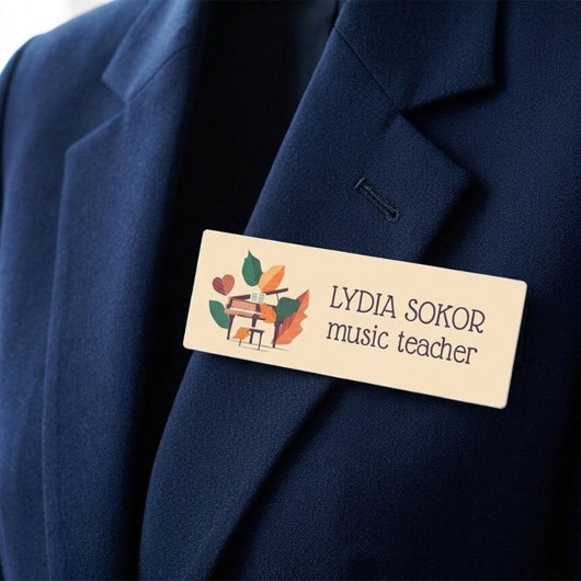 Artistic Autumn Piano Custom  Namensschild