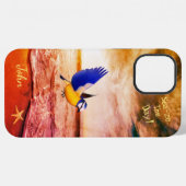 Artistic Beach Bird Sea iPhone Hülle (Rückseite (Horizontal))