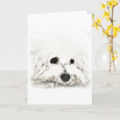 Artistic Bichon head aquarelle Karte (Gelbe Blume)