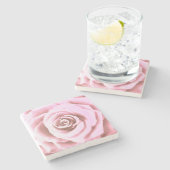 Artistic Big Bale Pink Rose Steinuntersetzer (Seitenansicht)