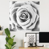 Artistic Big White Rose Poster (Heimbüro)