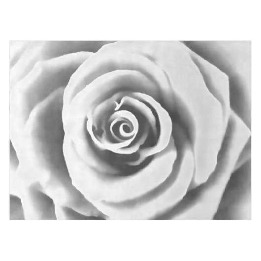 Artistic Big White Rose Tischdecke (Vorderseite (Horizontal))