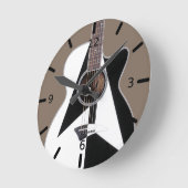Artistic Black and White Dean Gitarre Round Clock Runde Wanduhr (Winkel)