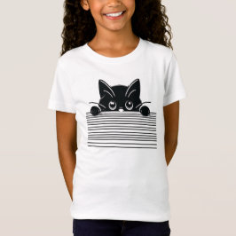 Artistic Black Cat Design T-Shirt