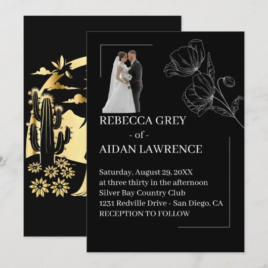 Artistic Black White Photo 2026 Einladung (Vorne/Hinten)