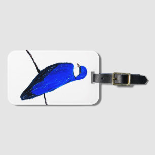 Artistic Blue Bird Tree Schlucken Gepäckanhänger