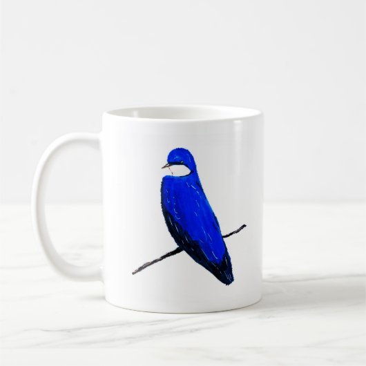 Artistic Blue Bird Tree Schlucken Kaffeetasse (Links)