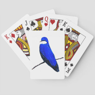 Artistic Blue Bird Tree Schlucken Spielkarten