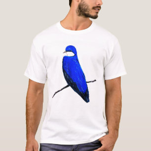 Artistic Blue Bird Tree Schlucken T-Shirt