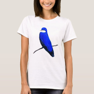 Artistic Blue Bird Tree Schlucken T-Shirt