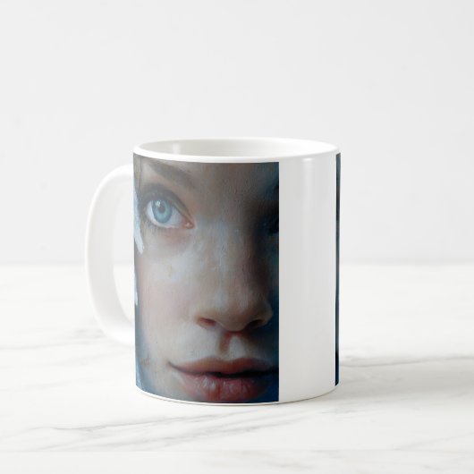 Artistic Blue Eye Portrait Kaffeetasse (Vorderseite Links)