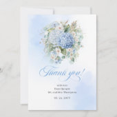 Artistic Blue Hydrangea Eucalyptus thank you card Dankeskarte (Vorderseite)