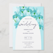 Artistic Blue Iris Floral Watercolor Einladung (Vorderseite)