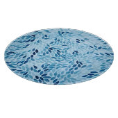 Artistic Blue Mosaic Petals Glass Cutting Board Schneidebrett (Ecke)