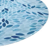 Artistic Blue Mosaic Petals Glass Cutting Board Schneidebrett (Ecke)