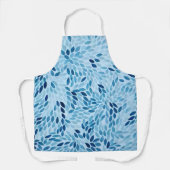 Artistic Blue Petals Watercolor Pattern Schürze (Vorderseite)