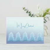 Artistic Blue Silver Nordic Frohe Weihnachten (Stehend Vorderseite)