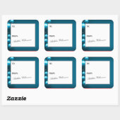 Artistic Blue Snowflakes Christmas Gift Label Quadratischer Aufkleber (Blatt)