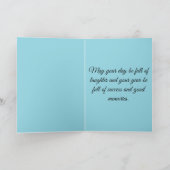 Artistic Blue White Cherry Blossom Birthday Card Karte (Innenseite)