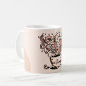 Artistic Boho Botanical Coffee Cup Two-Tone Mug Kaffeetasse (Vorderseite Links)