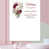 Artistic Boho Burgundy White Wedding Foto Prop Wandteppich