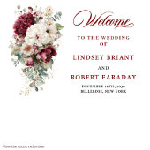 Artistic Boho Burgundy White Wedding Foto Prop Wandteppich