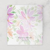 Artistic Boho Floral Watercolor Art Platzkarte (Außenseite Aufgefaltet)