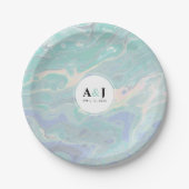 Artistic Boho Mint Marble Party Teller (Vorderseite)