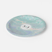 Artistic Boho Mint Marble Party Teller (Schrägansicht)