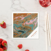 Artistic Boho Orange Marble Custom Napkin Serviette (Beispiel)