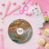 Artistic Boho Orange Marble Party Teller (Party)