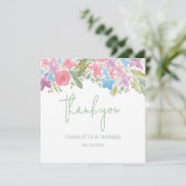 Artistic Boho Wildblumen Wasserfarbe Handgemalt Dankeskarte (Stehend Vorderseite)