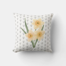 Artistic Botanical Narcissus Flower Accent Kissen