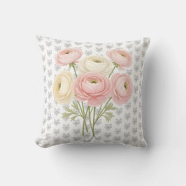 Artistic Botanical Ranunculus Flower Accent Kissen