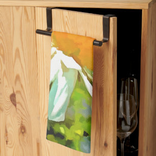 Artistic Bright Colorful White Garden Daisis v6 Geschirrtuch