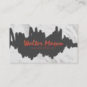 Artistic Brushed Gray Scribble Marble Visitenkarte (Vorderseite)