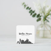 Artistic Brushed Gray Scribble Quadratische Visitenkarte (Stehend Vorderseite)