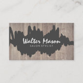 Artistic Brushed Scribble Wood Panel Visitenkarte (Vorderseite)