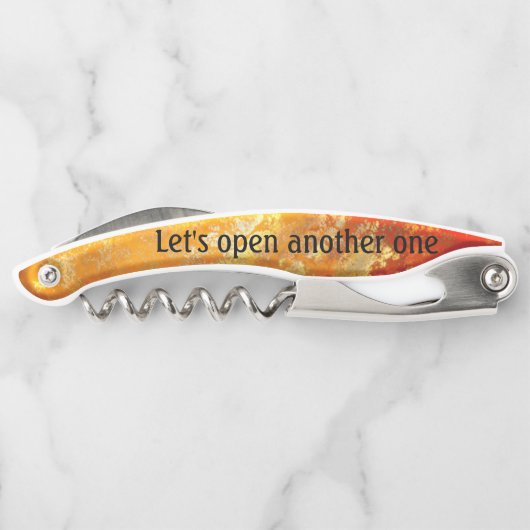 Artistic Burnt Orange Corkschraube Flaschenöffner Kellnermesser (Rückseite)