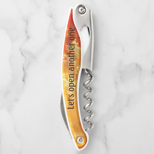 Artistic Burnt Orange Corkschraube Flaschenöffner Kellnermesser (Rückseite)