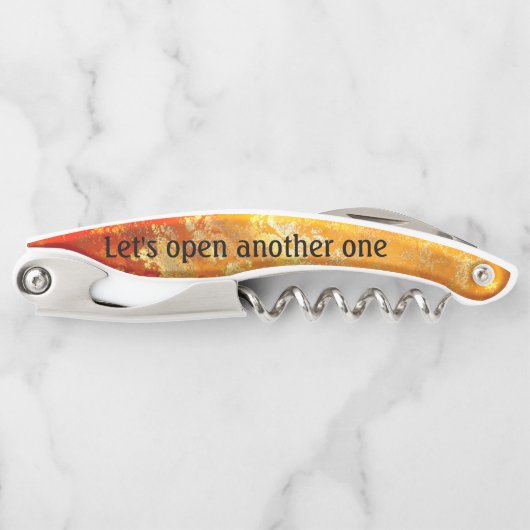 Artistic Burnt Orange Corkschraube Flaschenöffner Kellnermesser (Vorderseite)