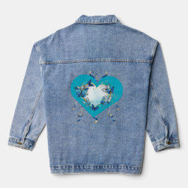 Artistic Butterfly Heart Denim Jacket Jeansjacke