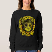 Artistic Cat Face in the middle of Sunflower Stan Sweatshirt (Vorderseite)