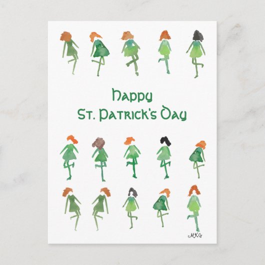 Artistic Celtic St. Patrick's Day Boho Irish Dance Postkarte (Vorderseite)