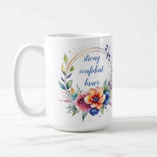 Artistic Ceramic Floral Inspirational Mug Kaffeetasse (Links)