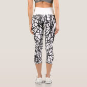 Artistic Chaotic Line Scribble Design 🎨 Capri Leggings (Rückseite)