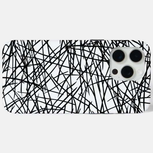 Artistic Chaotic Line Scribble Design 🎨 Case-Mate iPhone Hülle (Rückseite (Horizontal))