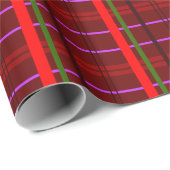 Artistic Checkered - Red Green Retro Stil Geschenkpapier (Rolleneckpunkt)