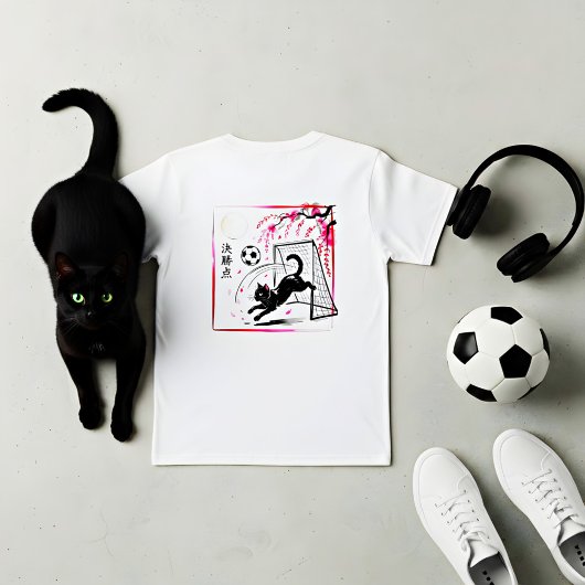 Artistic Cherry Blossom Cat Soccer For Japanese Ar Tri-Blend Shirt