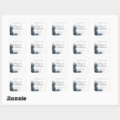 Artistic Chic Navy Blue Splashes Goldstaub Hochzei Quadratischer Aufkleber (Blatt)